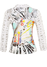 Load image into Gallery viewer, DOLCEZZA<BR>
Printed Ruched Fitted Top<BR>
Multi<BR>