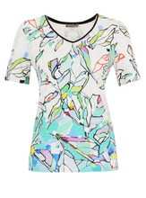 Load image into Gallery viewer, DOLCEZZA<BR>
Abstract Floral V Neck Top<BR>