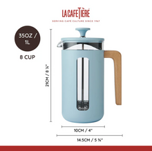 Load image into Gallery viewer, LA CAFETIERE<BR>
Pisa 8 Cup Wood Handle<BR>
Sky<BR>