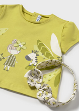 Load image into Gallery viewer, MAYORAL<BR>
Baby Girl Tee and Headband<BR>
Pistachio<BR>
