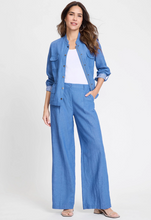 Load image into Gallery viewer, OLSEN<BR>
Anna Fit Wide Leg Pleated Trouser<BR>
Blue<BR>