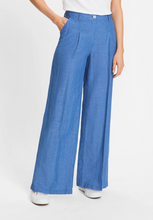 Load image into Gallery viewer, OLSEN<BR>
Anna Fit Wide Leg Pleated Trouser<BR>
Blue<BR>