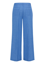 Load image into Gallery viewer, OLSEN<BR>
Anna Fit Wide Leg Pleated Trouser<BR>
Blue<BR>