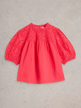Load image into Gallery viewer, WHITE STUFF<BR>
Lexi Broderie Collared Top<BR>
Coral<BR>
