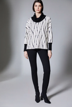 Load image into Gallery viewer, PERUZZI<BR>
Cowl Jacquard Knit<BR>
White/Black<BR>