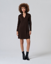 Load image into Gallery viewer, SURKANA<BR>
V Neck Dress<BR>
Black/Brown<BR>
