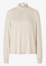 Load image into Gallery viewer, MORE AND MORE<BR>
Long Sleeve Smocked Blouse<BR>
Natural<BR>
