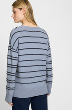 Load image into Gallery viewer, OLSEN<BR>
V- neck Knit Jumper<BR>
Blue<BR>