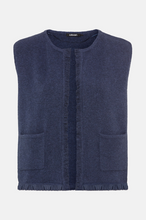 Load image into Gallery viewer, OLSEN<BR>
Knit Fringe Waistcoat<BR>
Indigo<BR>