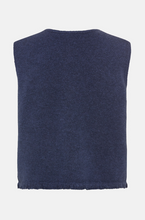 Load image into Gallery viewer, OLSEN<BR>
Knit Fringe Waistcoat<BR>
Indigo<BR>