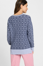 Load image into Gallery viewer, OLSEN<BR>
Knit Jumper<BR>
Pattern Blue<BR>