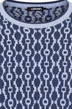 Load image into Gallery viewer, OLSEN<BR>
Knit Jumper<BR>
Pattern Blue<BR>