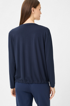 Load image into Gallery viewer, OLSEN<BR>
Shirt with Graphic Panel Pattern<BR>
Navy<BR>