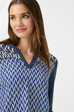 Load image into Gallery viewer, OLSEN<BR>
Shirt with Graphic Panel Pattern<BR>
Navy<BR>