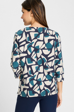 Load image into Gallery viewer, OLSEN<BR>
Sweatshirt with All over Print<BR>
Teal<BR>