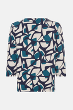 Load image into Gallery viewer, OLSEN<BR>
Sweatshirt with All over Print<BR>
Teal<BR>