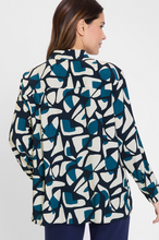 Load image into Gallery viewer, OLSEN<BR>
Blouse with All over Print<BR>
Teal<BR>