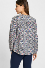 Load image into Gallery viewer, OLSEN<BR>
Tunic Neck Blouse<BR>
Blue/Pink<BR>