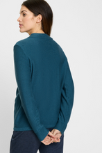 Load image into Gallery viewer, OLSEN<BR>
Knit Cardigan with Zipper<BR>
Teal<BR>