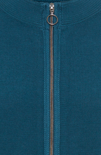 Load image into Gallery viewer, OLSEN<BR>
Knit Cardigan with Zipper<BR>
Teal<BR>