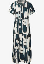 Load image into Gallery viewer, STREET ONE<BR>
Midi Flounce Dress<BR>
Teal<BR>