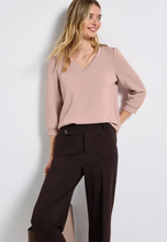 Load image into Gallery viewer, STREET ONE<BR>
V Neck Top<BR>
Blush<BR>