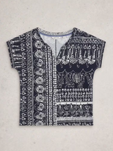 Load image into Gallery viewer, WHITE STUFF<BR>
Nelly Tee Notch Neck<BR>
Multi<BR>