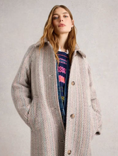 Load image into Gallery viewer, WHITE STUFF<BR>
Kelsey Wool Coat<BR>
Ivory Multi<BR>