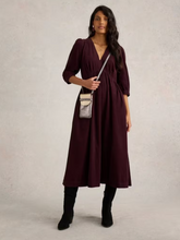 Load image into Gallery viewer, WHITE STUFF<BR>
Lucy Cord Dress<BR>
Dark Plum<BR>