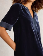 Load image into Gallery viewer, WHITE STUFF<Br>
June Velvet Dress<BR>
Navy Multi, Dark Navy<BR>