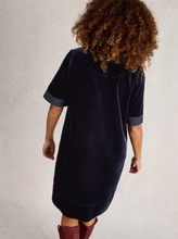 Load image into Gallery viewer, WHITE STUFF<Br>
June Velvet Dress<BR>
Navy Multi, Dark Navy<BR>