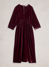Load image into Gallery viewer, WHITE STUFF<BR>
Lucy Velvet Dress<BR>
Dark Plum<BR>