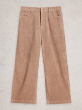 Load image into Gallery viewer, WHITE STUFF<BR>
Tia Cord Wide Leg Crop Jeans<BR>
Light Natural<BR>