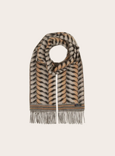 Load image into Gallery viewer, FRAAS<BR>
Cashmink Scarf with Graphic Jagged Patterns<BR>
181, 450<BR>