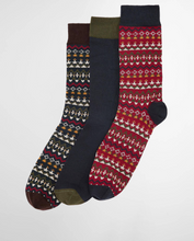 Load image into Gallery viewer, BARBOUR<BR>
Set of 3 Socks 7-11<BR>
Olive<BR>