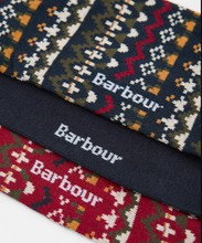 Load image into Gallery viewer, BARBOUR<BR>
Set of 3 Socks 7-11<BR>
Olive<BR>