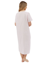 Load image into Gallery viewer, MARLON<BR>
Women's Linear Short Sleeve Button Nightie<BR>
Pink<BR>