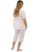 Load image into Gallery viewer, MARLON<BR>
Women's Dobby Cropped Pyjamas<BR>
Pink<BR>