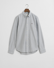 Load image into Gallery viewer, GANT<BR>
Slimfit Banker Stripe Classic Oxford Shirt<BR>
Green, Plum<BR>