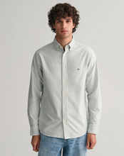 Load image into Gallery viewer, GANT<BR>
Slimfit Banker Stripe Classic Oxford Shirt<BR>
Green, Plum<BR>
