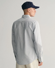 Load image into Gallery viewer, GANT<BR>
Slimfit Banker Stripe Classic Oxford Shirt<BR>
Green, Plum<BR>