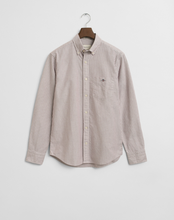 Load image into Gallery viewer, GANT<BR>
Slimfit Banker Stripe Classic Oxford Shirt<BR>
Green, Plum<BR>