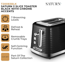Load image into Gallery viewer, TOWER<BR>
Saturn 2 Slice Toaster<BR>
Black, Grey, Mushroom<BR>