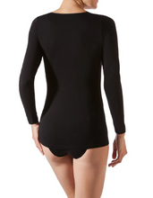 Load image into Gallery viewer, JANIRA<BR>
Long Sleeve Lace Neckline Vest<BR>
Black, Nude<BR>