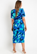 Load image into Gallery viewer, COCO DOLL<BR>
Toya Geometric Print Dress<BR>
Royal<BR>