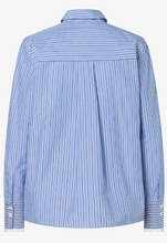Load image into Gallery viewer, MORE AND MORE<BR>
Patched Striped Blouse<BR>
Blue<BR>