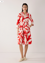 Load image into Gallery viewer, MORE AND MORE<BR>
Printed Shirt Dress<BR>
Coral<BR>