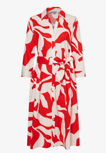 Load image into Gallery viewer, MORE AND MORE<BR>
Printed Shirt Dress<BR>
Coral<BR>