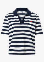 Load image into Gallery viewer, MORE AND MORE<BR>
Striped Polo Shirt<BR>
Navy/White<BR>