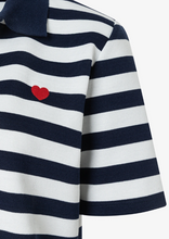 Load image into Gallery viewer, MORE AND MORE<BR>
Striped Polo Shirt<BR>
Navy/White<BR>